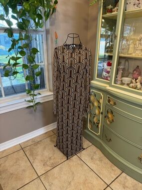 Gianni Bini Brown and Black Geometric Maxi Dress
